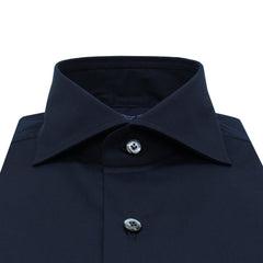 Napoli regular fit dark blue stretch shirt