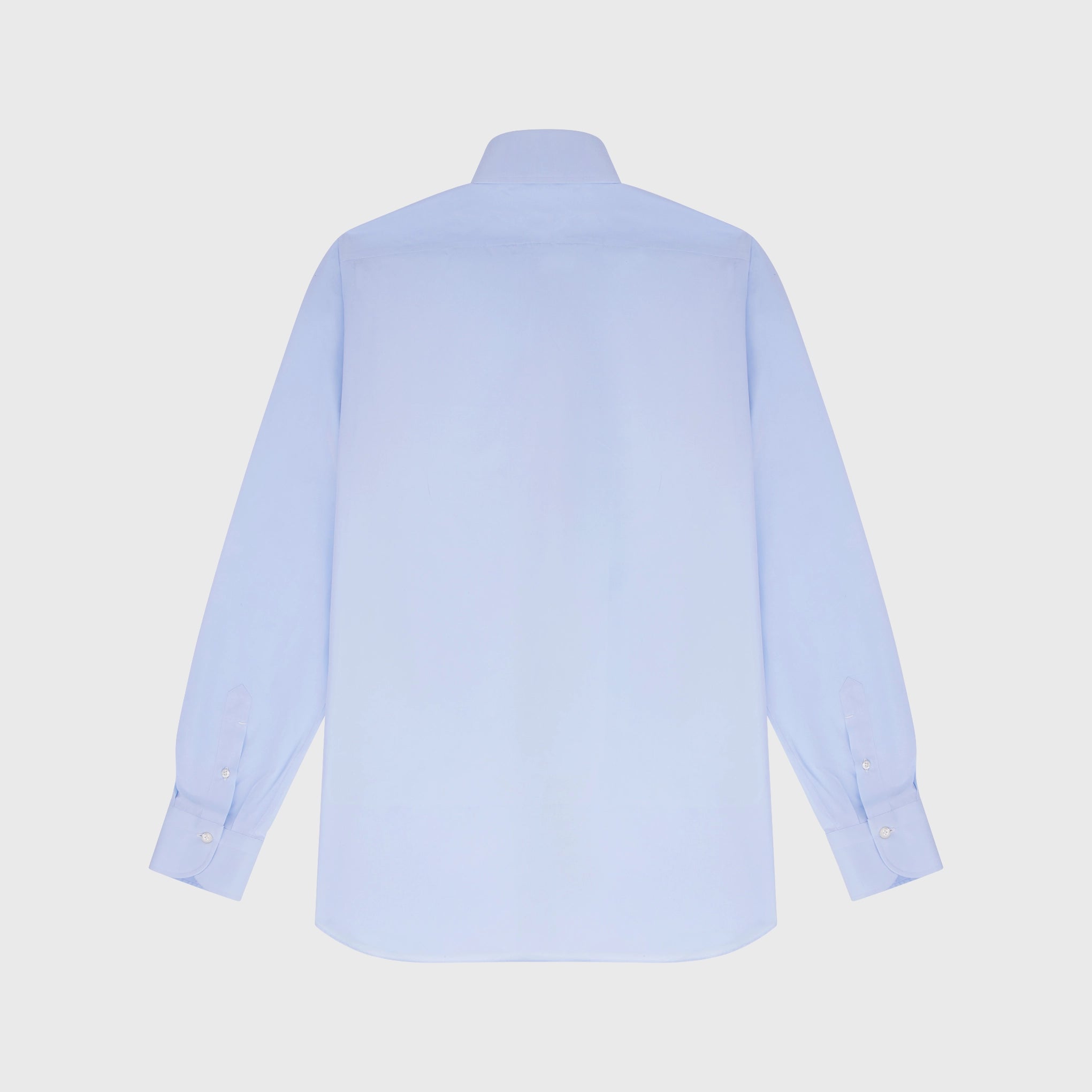 Classic regular Naples shirt in light blue cotton French collar