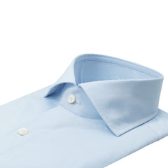 Classic regular Naples shirt in light blue cotton French collar