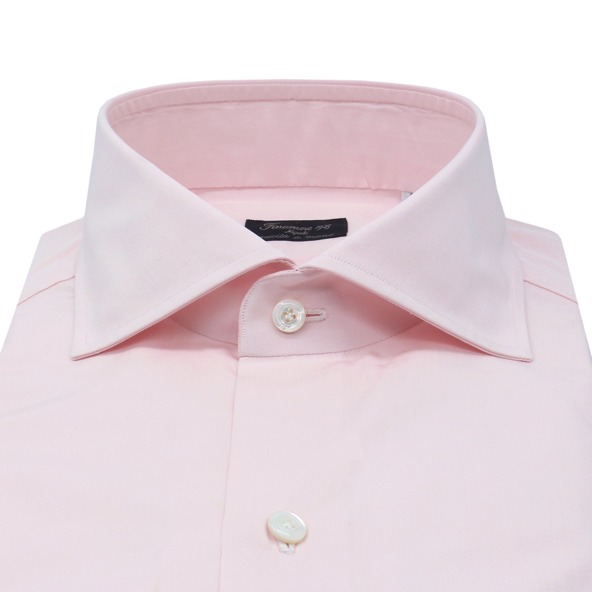Classic Naples shirt in light pink cotton. Alumo fabric