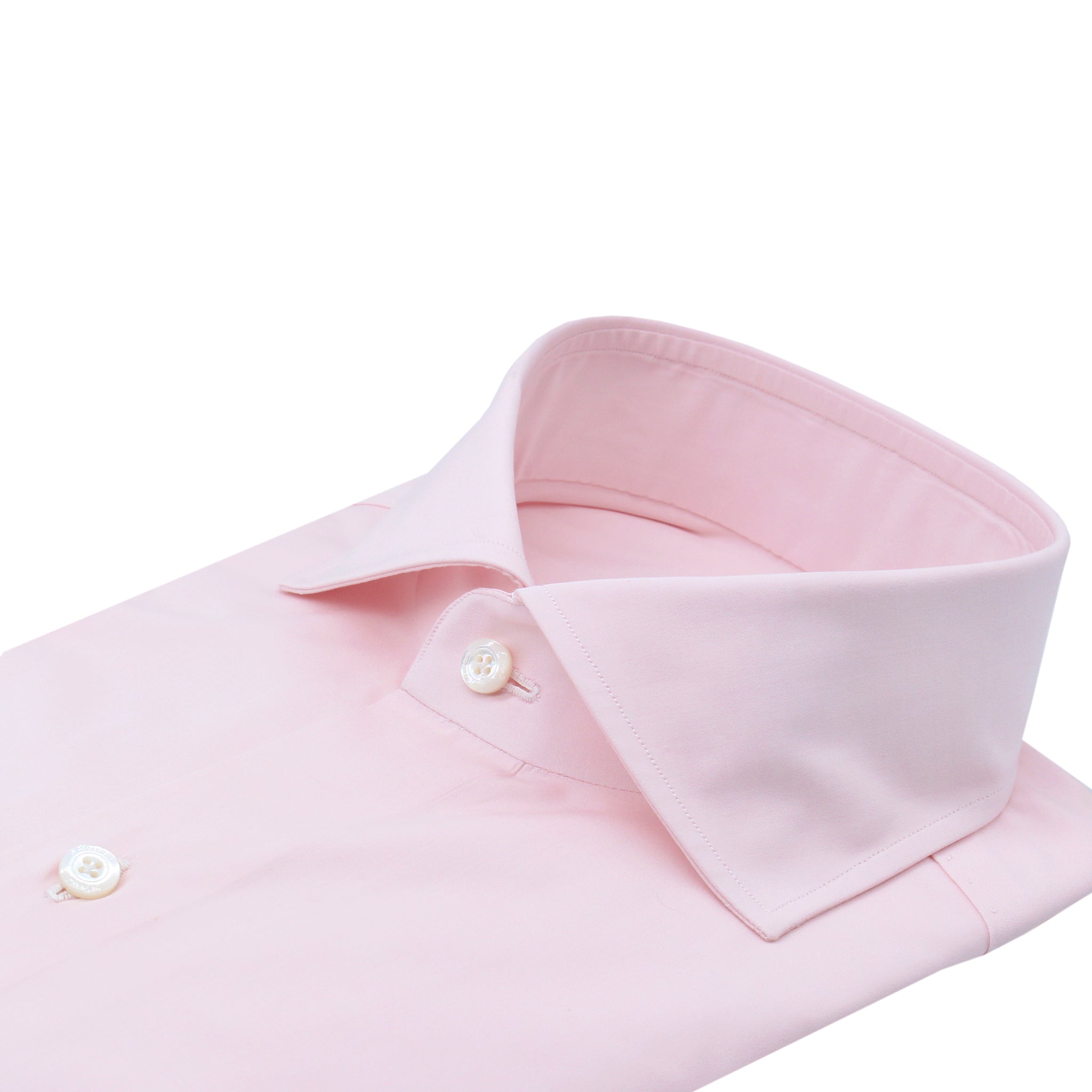 Camicia classica Napoli in cotone rosa chiaro. Tessuto Alumo