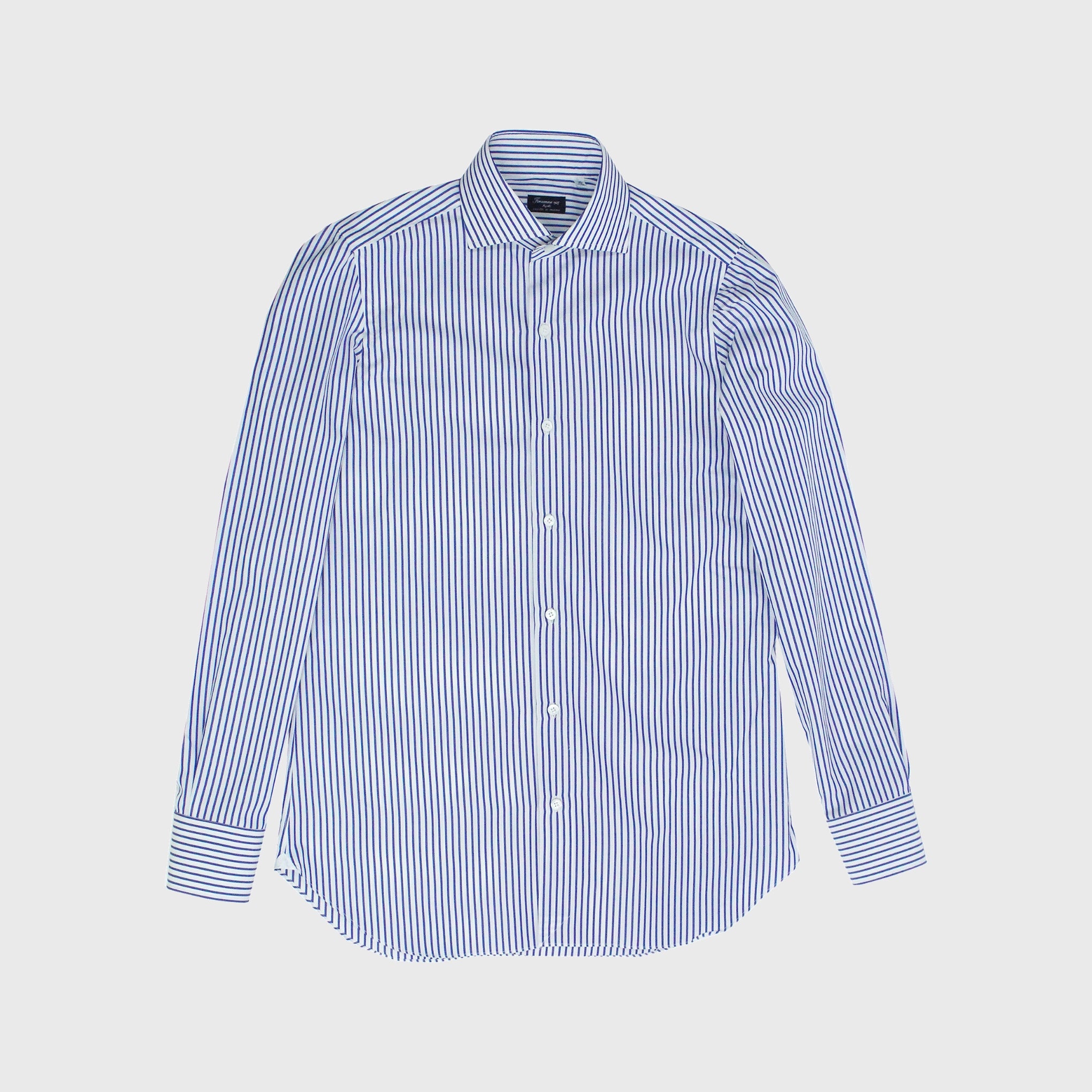 Napoli shirt regular fit cotton poplin stripe 120/2 Eduardo collar