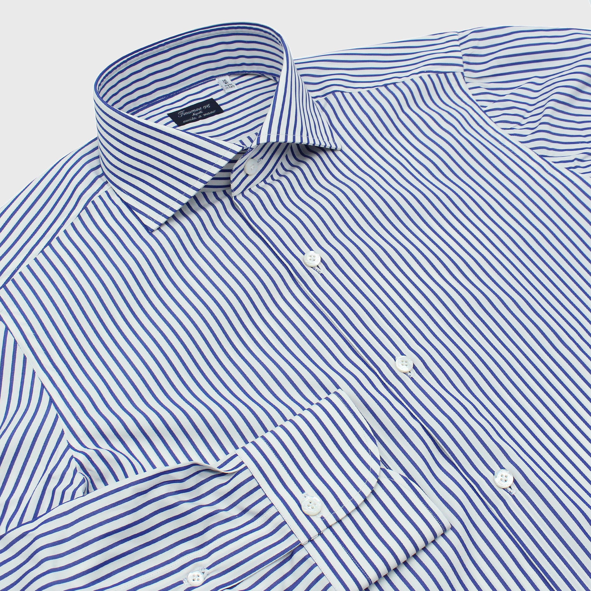 Napoli shirt regular fit cotton poplin stripe 120/2 Eduardo collar