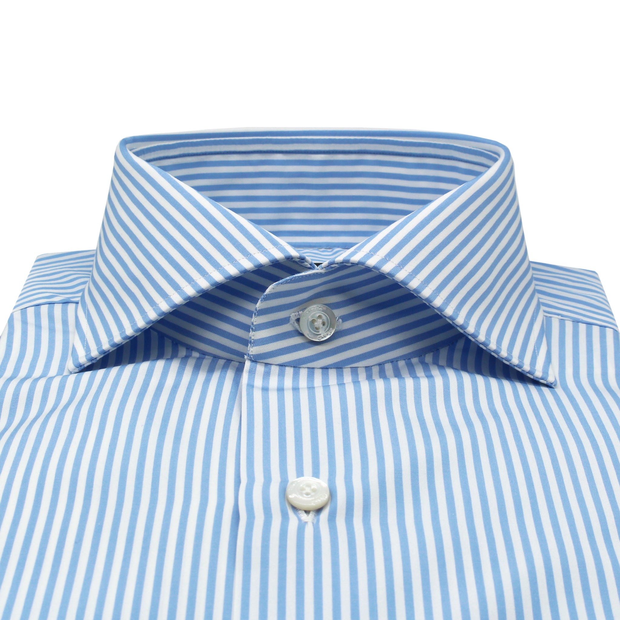 Classic Naples regular fit shirt in light blue striped cotton