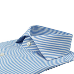 Camicia classica Napoli vestibilità regolare, in cotone, rigata azzurro