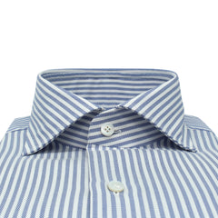 Classic Napoli cotton twill blue stripe shirt