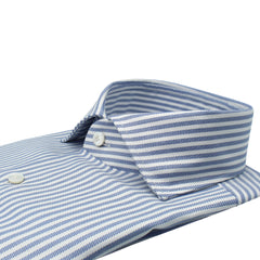 Classic Napoli cotton twill blue stripe shirt