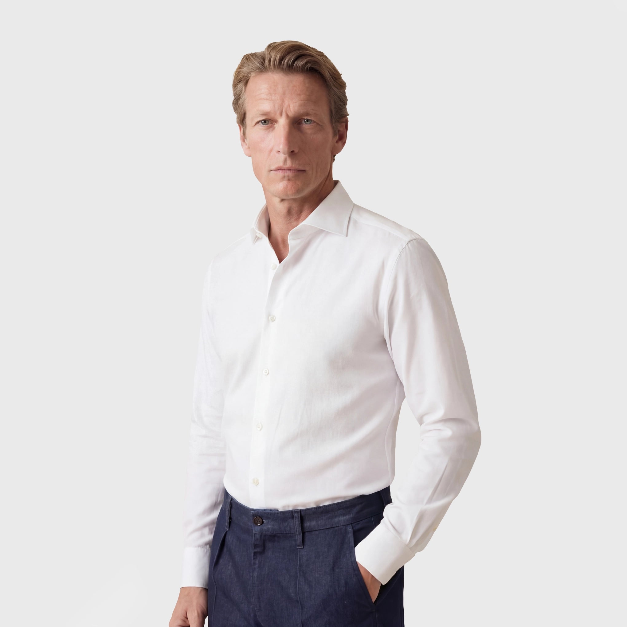 Napoli Traveller shirt regular fit cotton poplin Eduardo collar