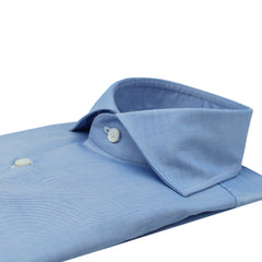 Classic Napoli Traveller blue cotton shirt with French collar