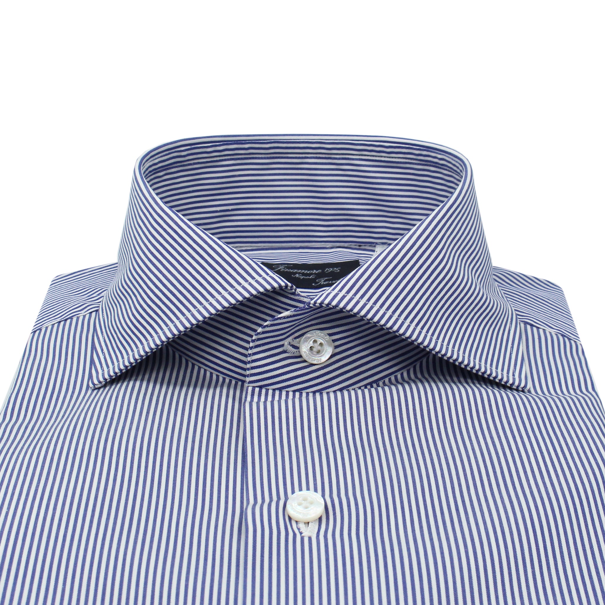 Napoli Traveller regular fit blue striped cotton shirt