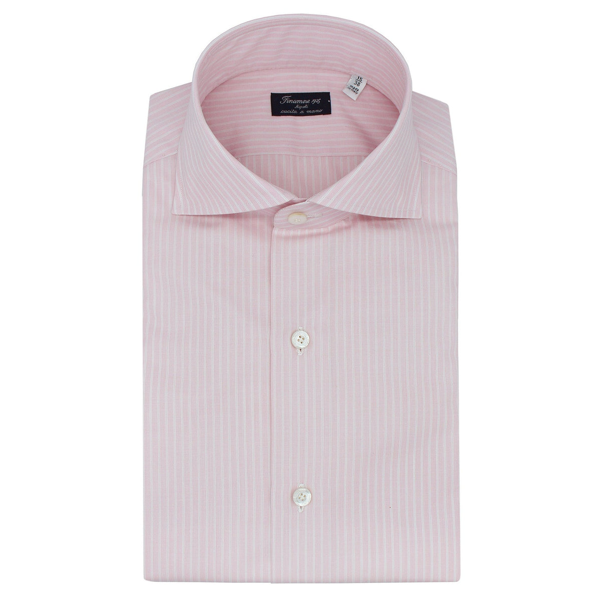 Classic fit Naples shirt pink bottom white stripe