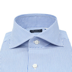 Classic regular shirt Napoli in blue striped cotton