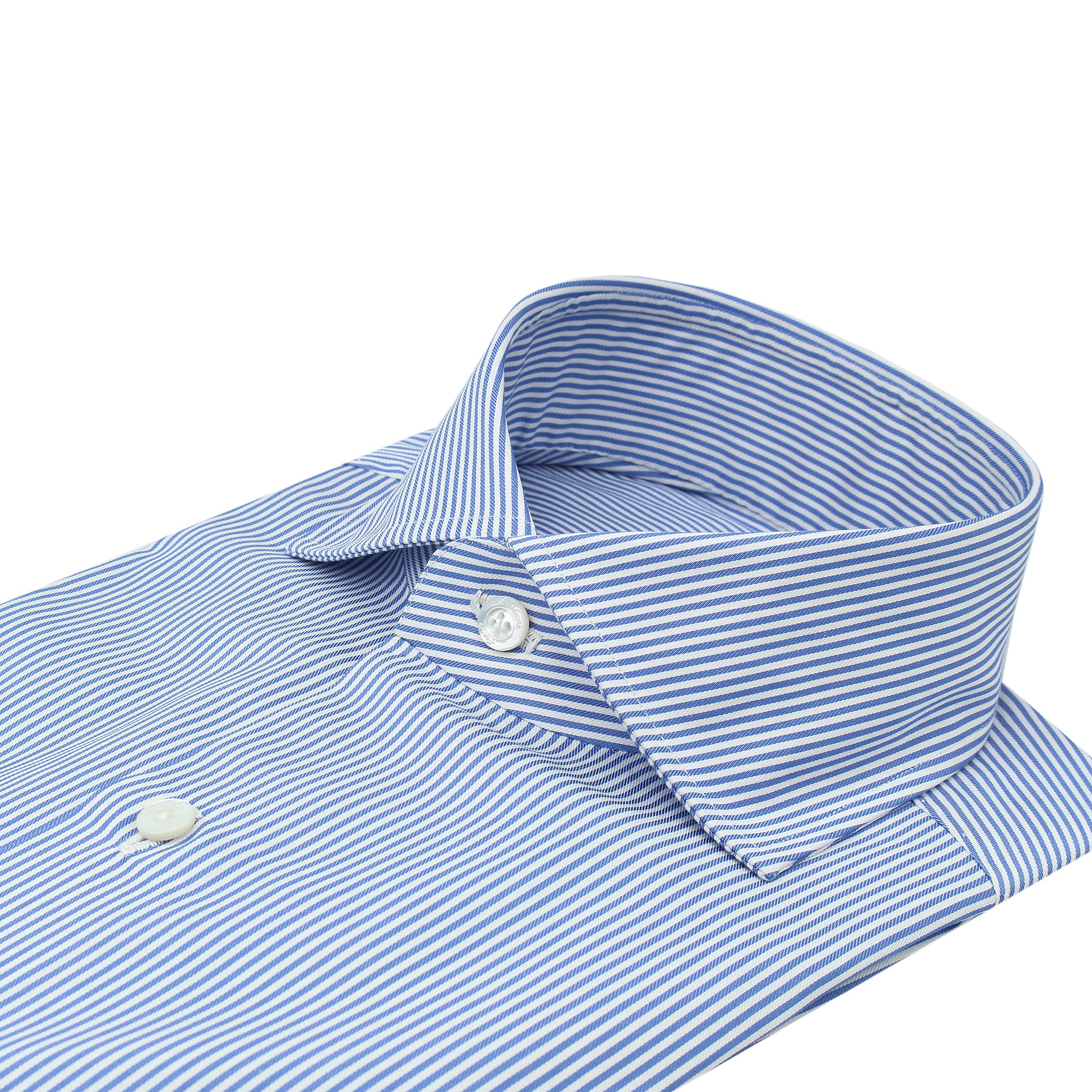 Classic regular shirt Napoli in blue striped cotton