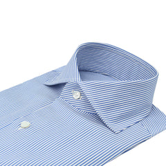 Classic regular shirt Napoli in blue striped cotton