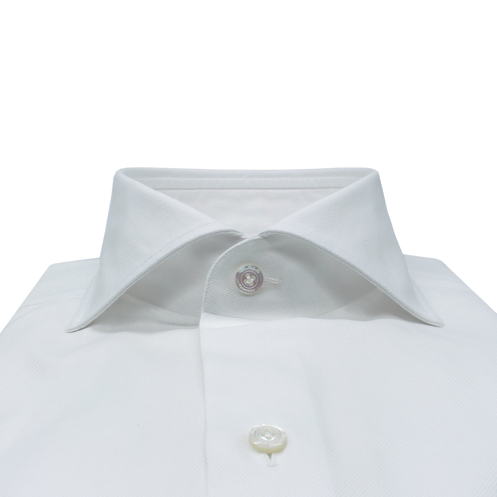 Classic regular Napoli shirt in white oxford cotton. Without "arriccio"