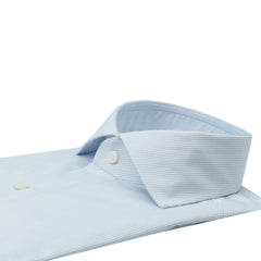 Classic NAPOLI regular fit shirt in cotton micro light blue stripe