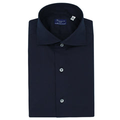 Napoli regular fit dark blue stretch shirt
