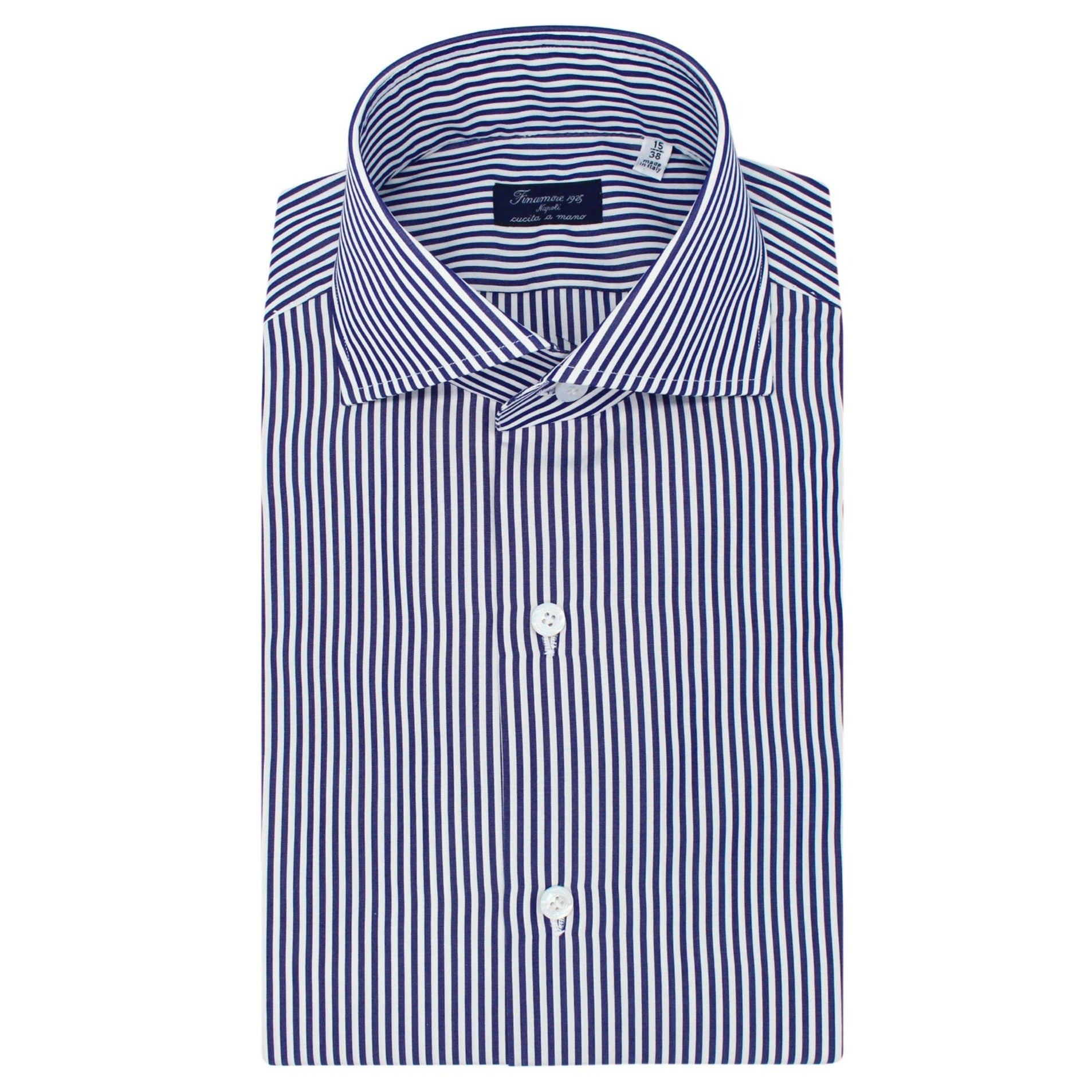 Classicca Milano slim fit cotton shirt medium stripe light blue