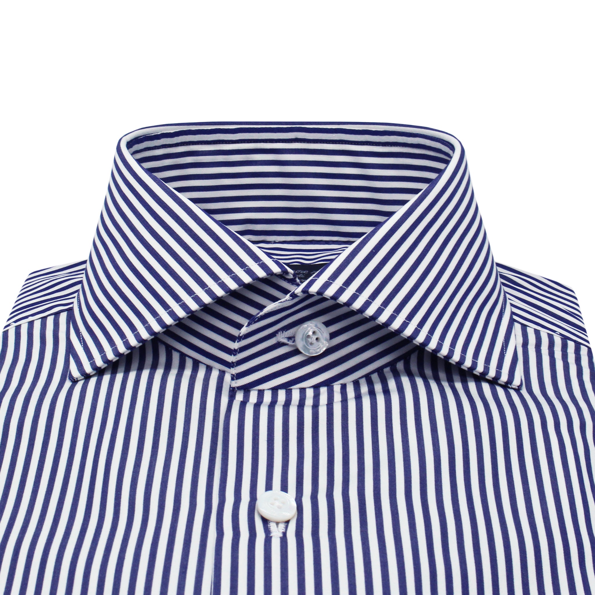 Camicia classica Napoli vestibilità regolare, in cotone, rigata azzurro