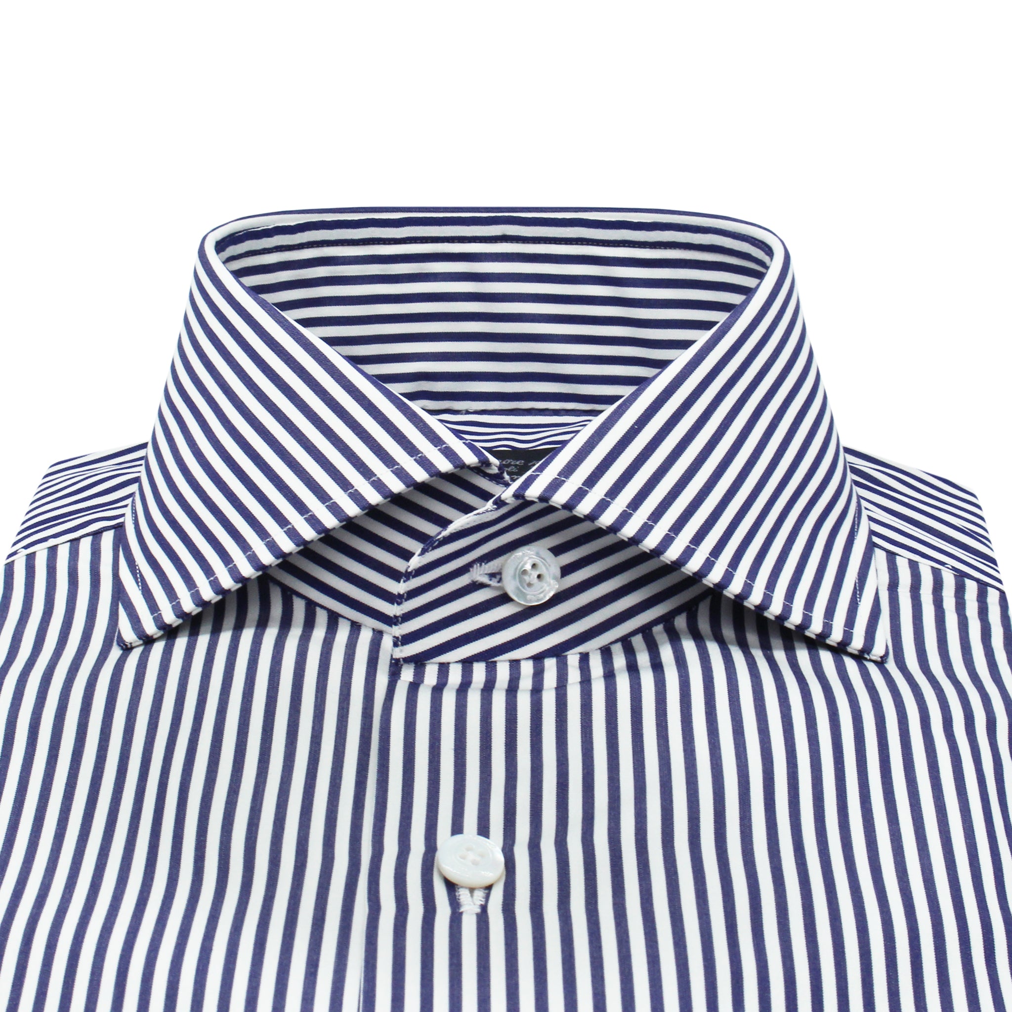 Camicia classica Napoli vestibilità regolare, in cotone, rigata azzurro