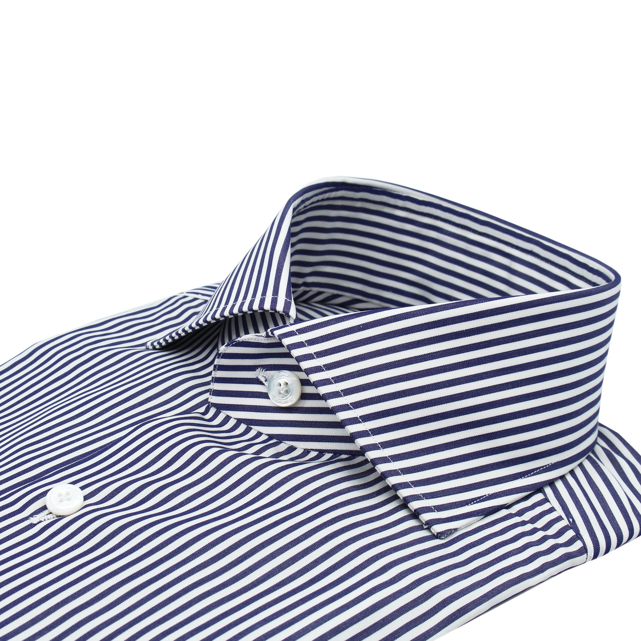 Camicia classica Napoli vestibilità regolare, in cotone, rigata azzurro