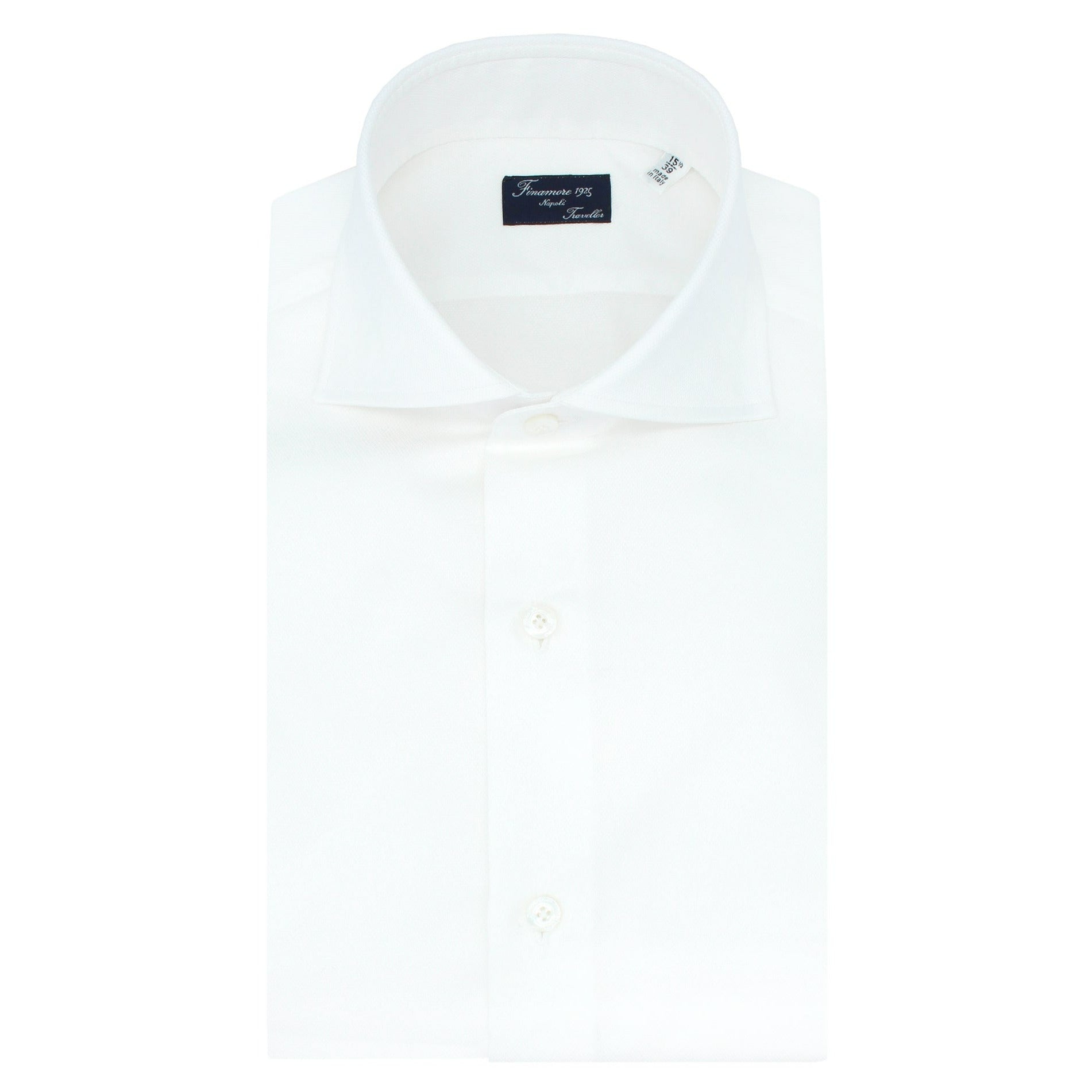 Classic NAPOLI traveller regular fit shirt in white cotton