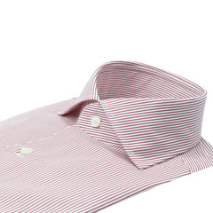 Classic fit shirt Napoli in cotton white bottom micro stripe ble