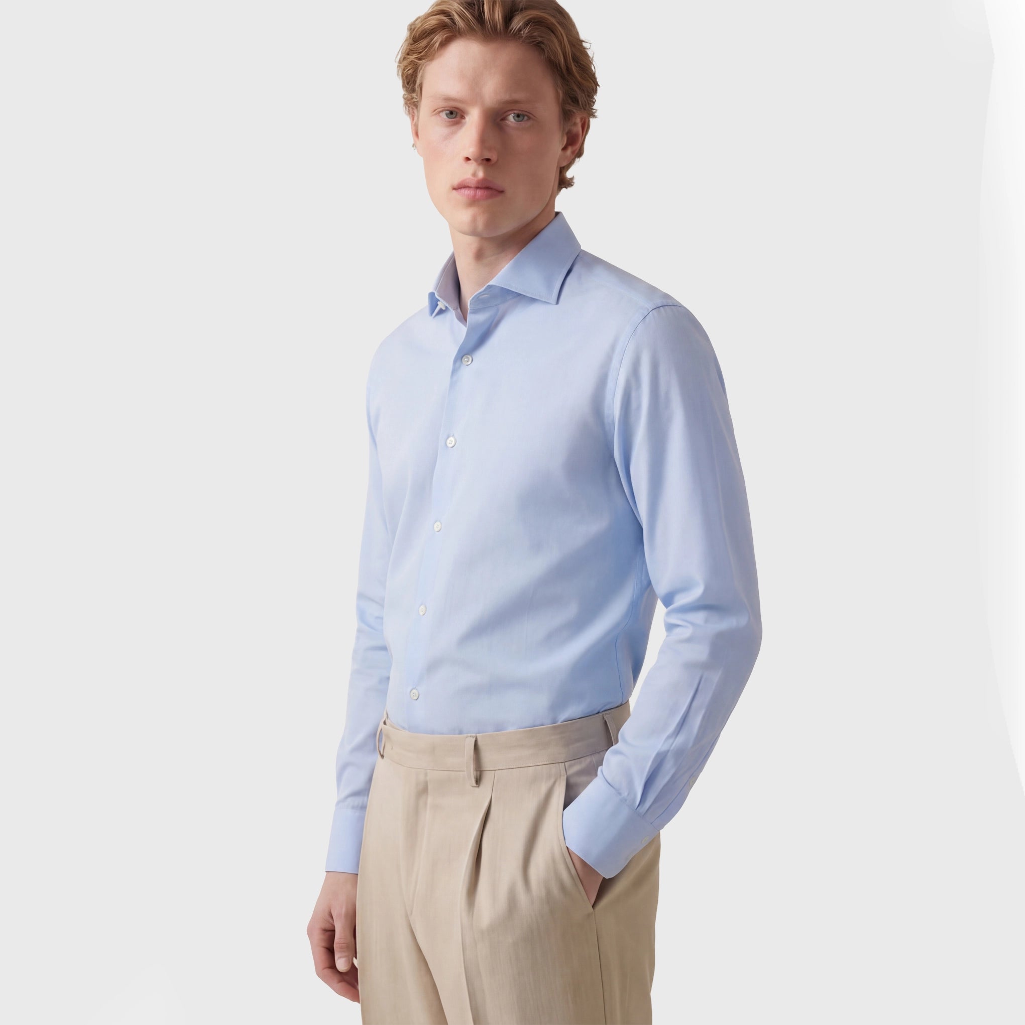 Napoli Traveller shirt regular fit cotton poplin Eduardo collar