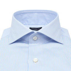 Classic regular shirt Napoli in blue striped cotton