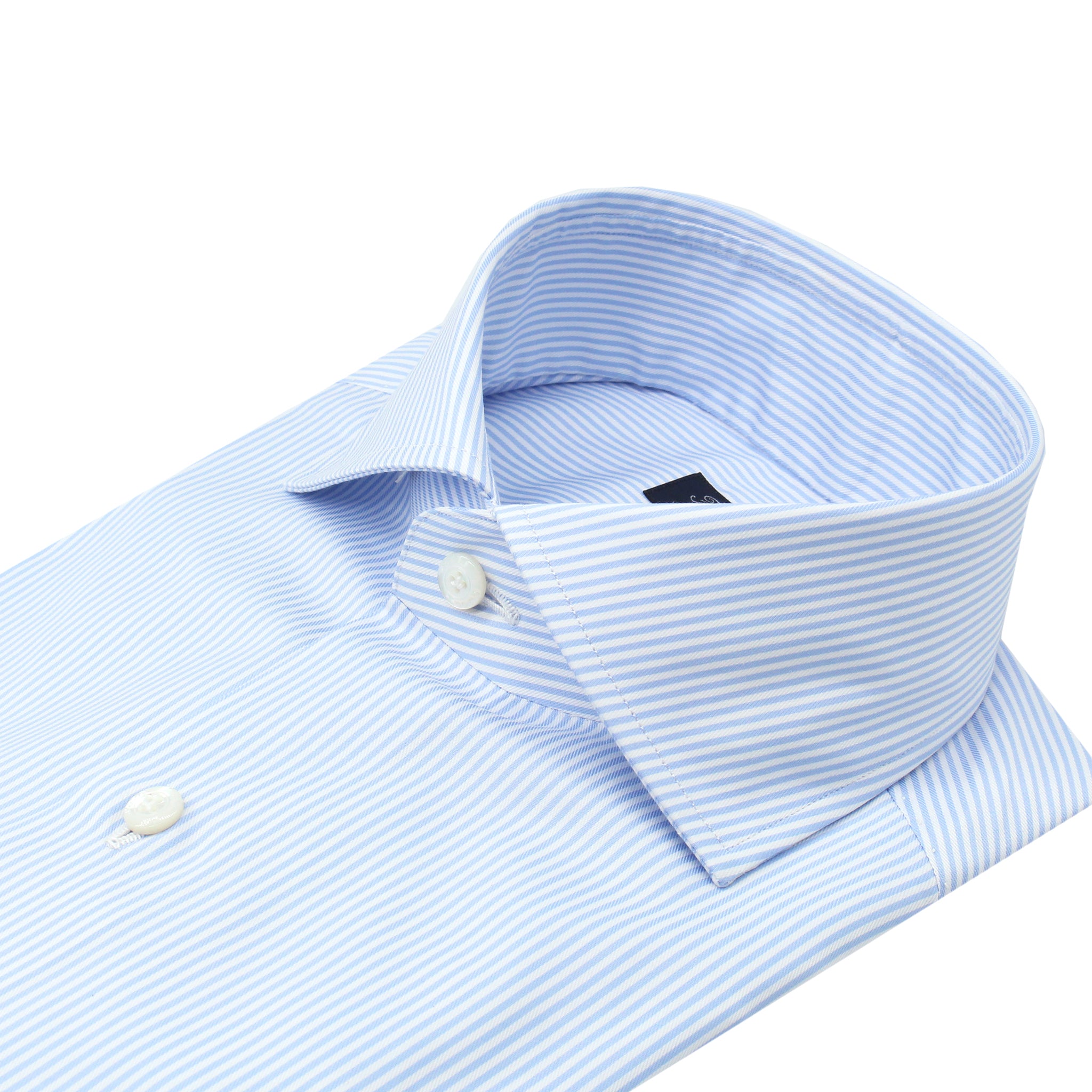 Classic regular shirt Napoli in blue striped cotton