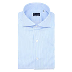Classic regular shirt Napoli in blue striped cotton