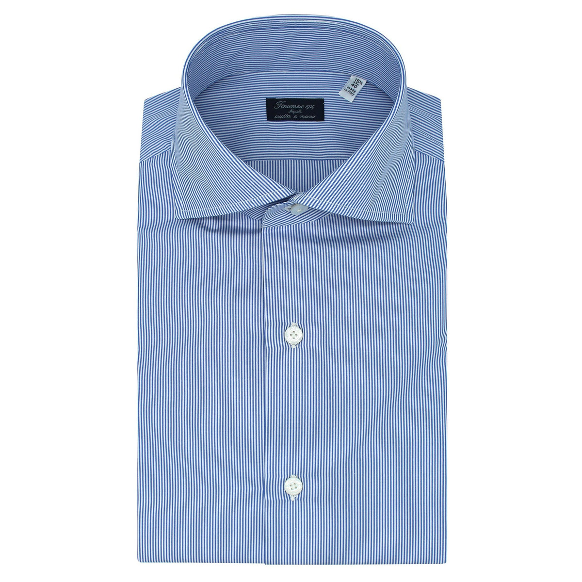 Classic NAPOLI regular fit cotton shirt with blue stripes 