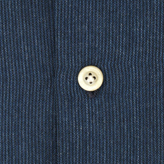 Classic Napoli shirt in blue cotton and cashmere. Carlo Riva