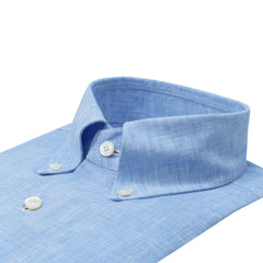 Napoli regular shirt in light blue linen button down collar