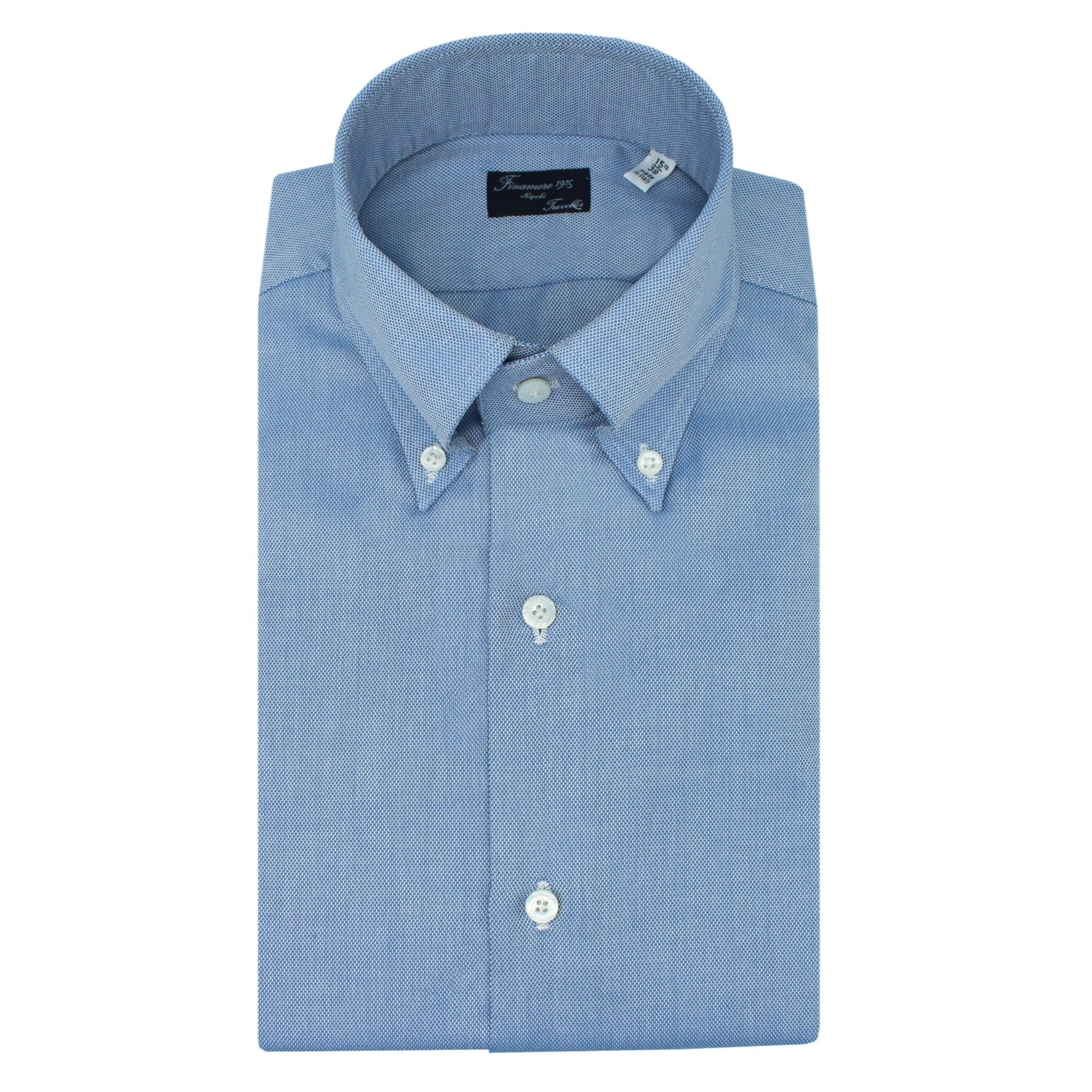 Classic Naples regular-fit cotton oxford blue shirt