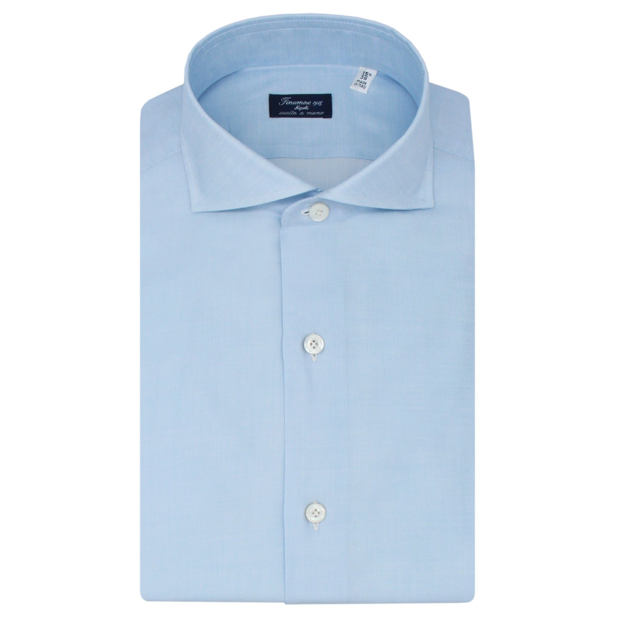 Carlo Riva light blue cotton regular fit Napoli shirt