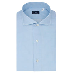 Carlo Riva light blue cotton regular fit Napoli shirt