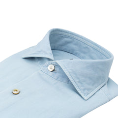 Classic Napoli shirt in cotton denim Super Bleach treatment