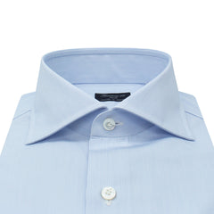 Napoli regular fit shirt in light blue micro stripe cotton