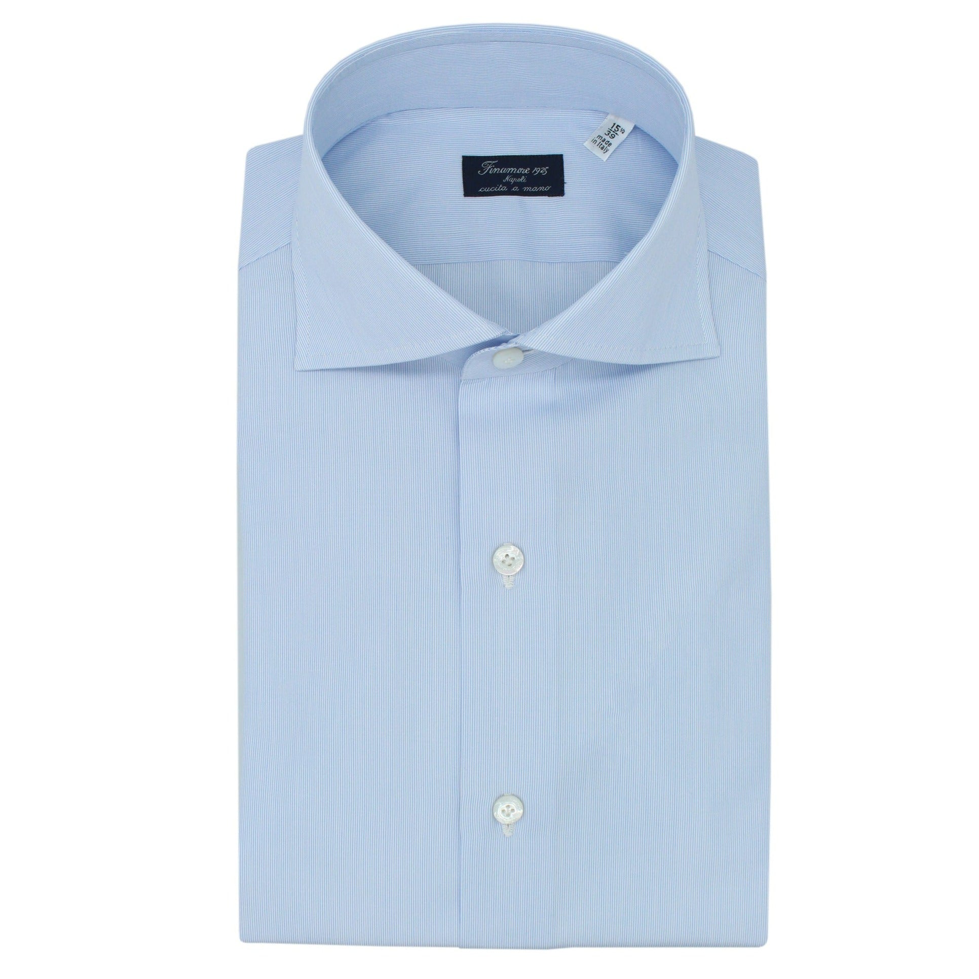 Napoli regular fit shirt in light blue micro stripe cotton