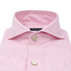 Camicia Napoli in cotone e cashmere, righe bianche. Carlo Riva