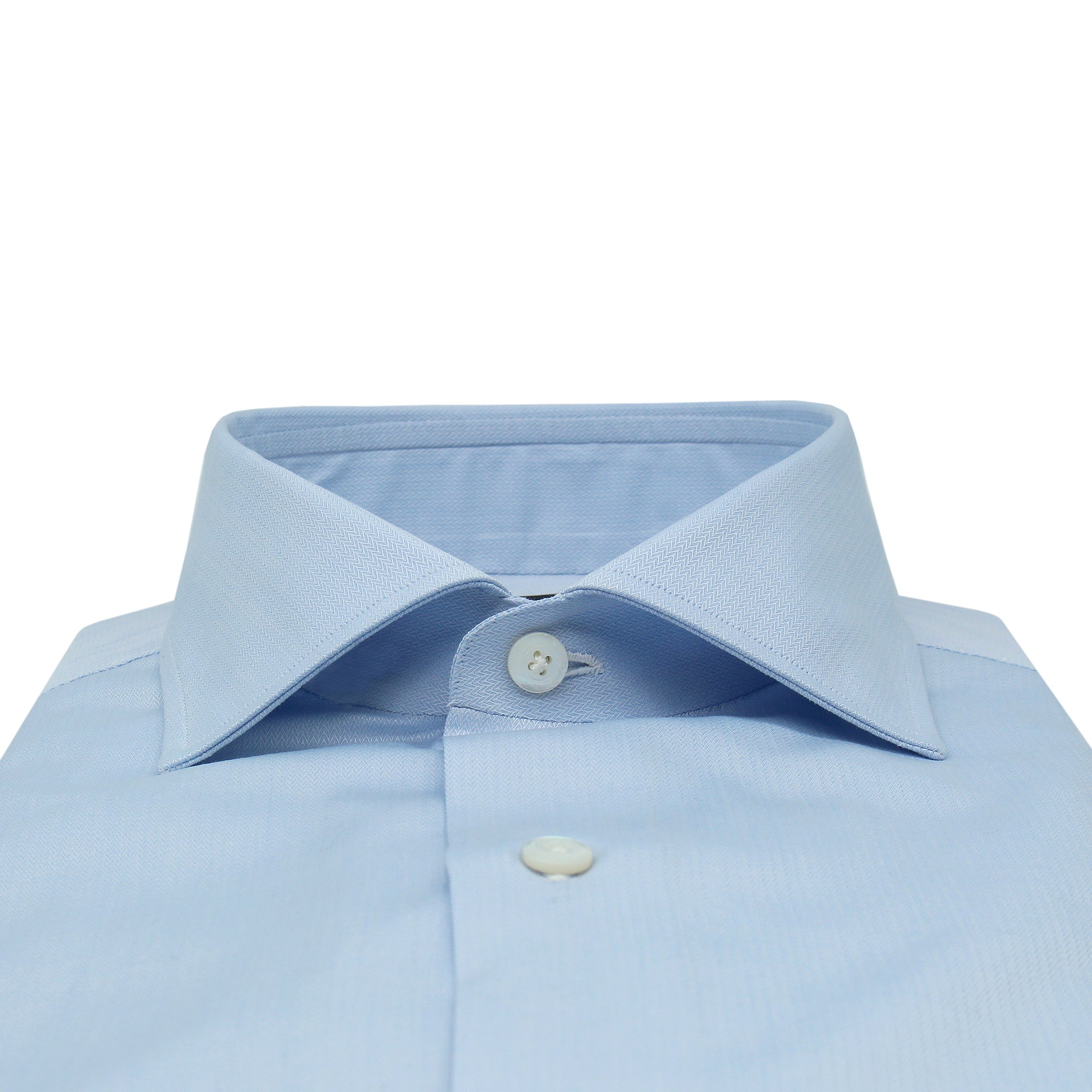 Classic Naples regular fit shirt in cotton micro herringbone pattern