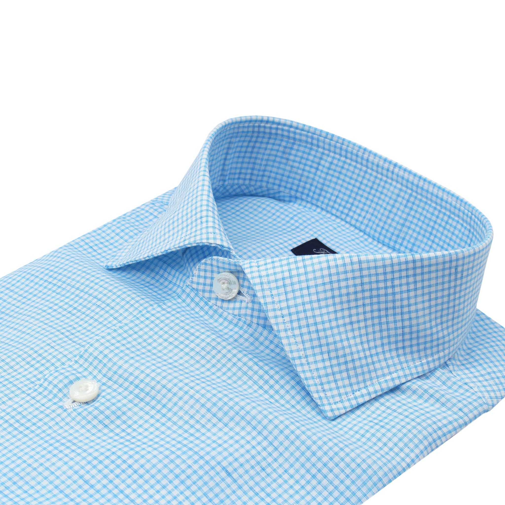 Camicia classica Napoli a quadri in lino e cotone. Tessuto Carlo Riva