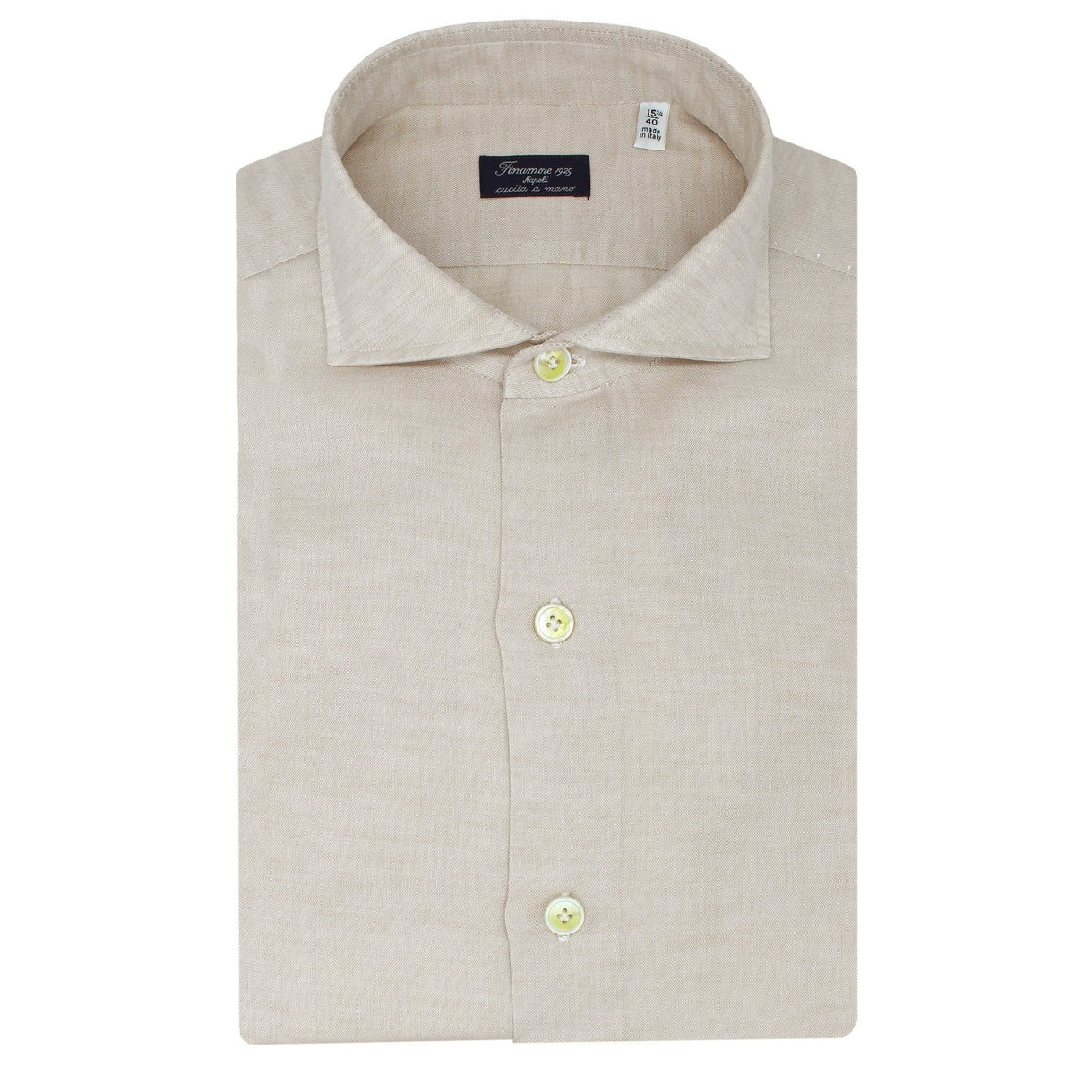 Classic regular Napoli shirt cotton and linen fabric Carlo Riva