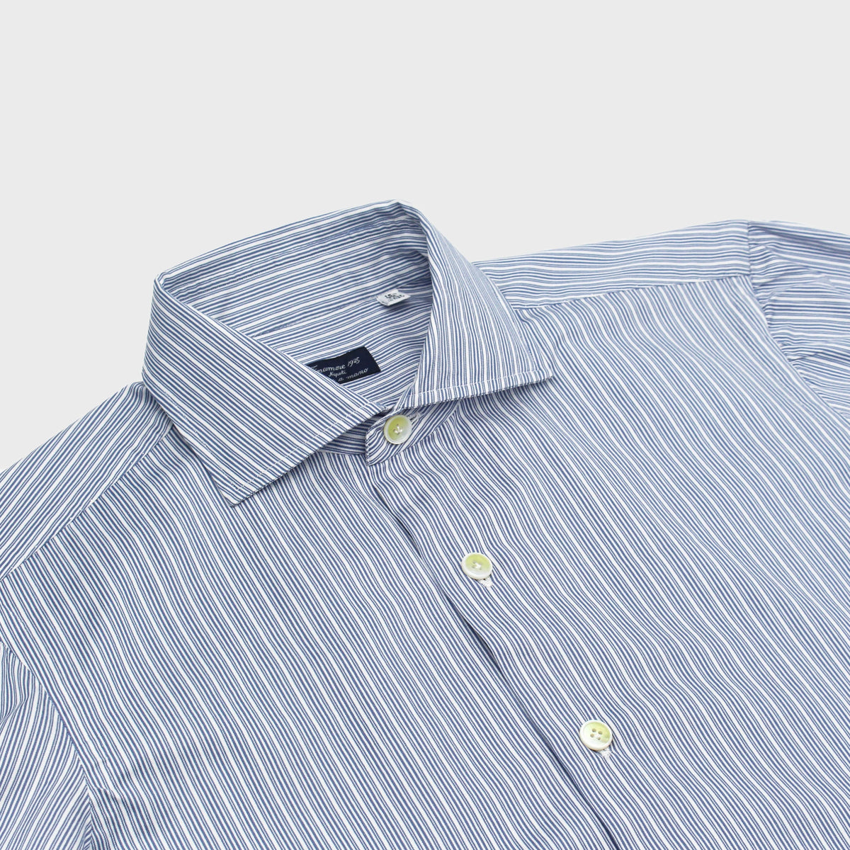Napoli regular fit cotton stripe Enzymed