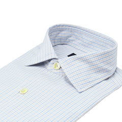 Camicia classica Napoli in cotone a quadri. Trattamento Enzymed. Tessuto Alumo
