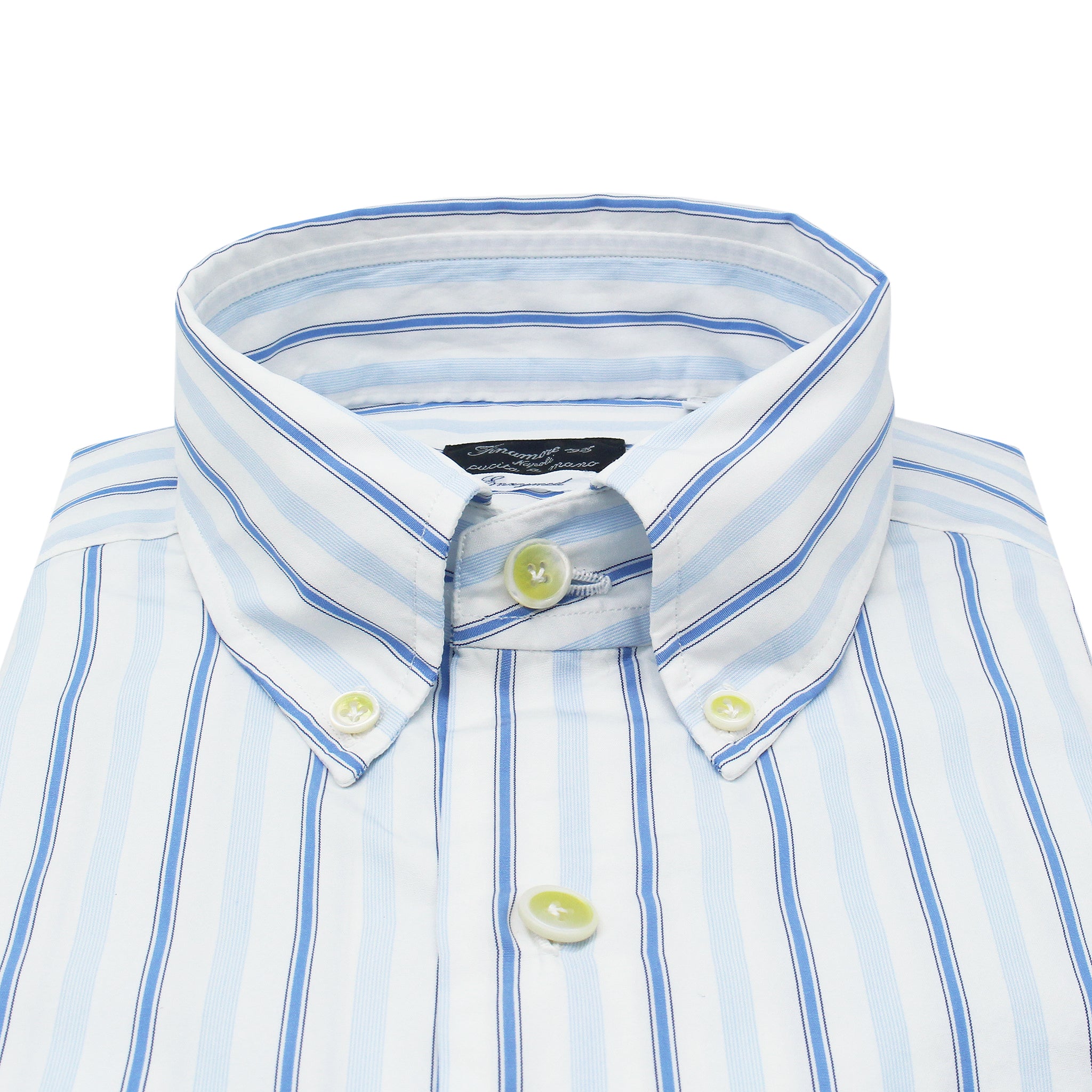 Napoli button down shirt in striped cotton. Enzymed treatment
