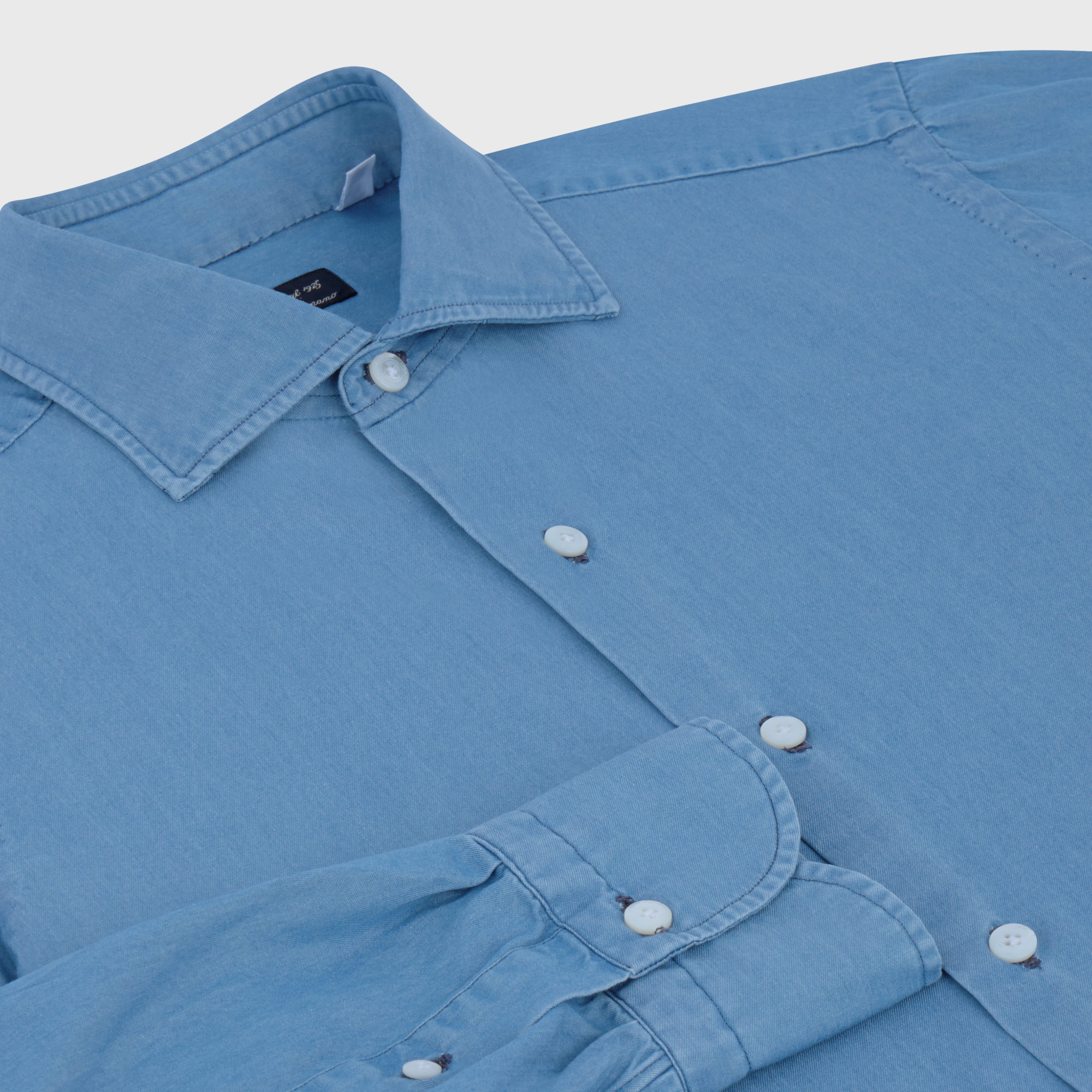 Napoli classic shirt regular fit in denim bleach and stone