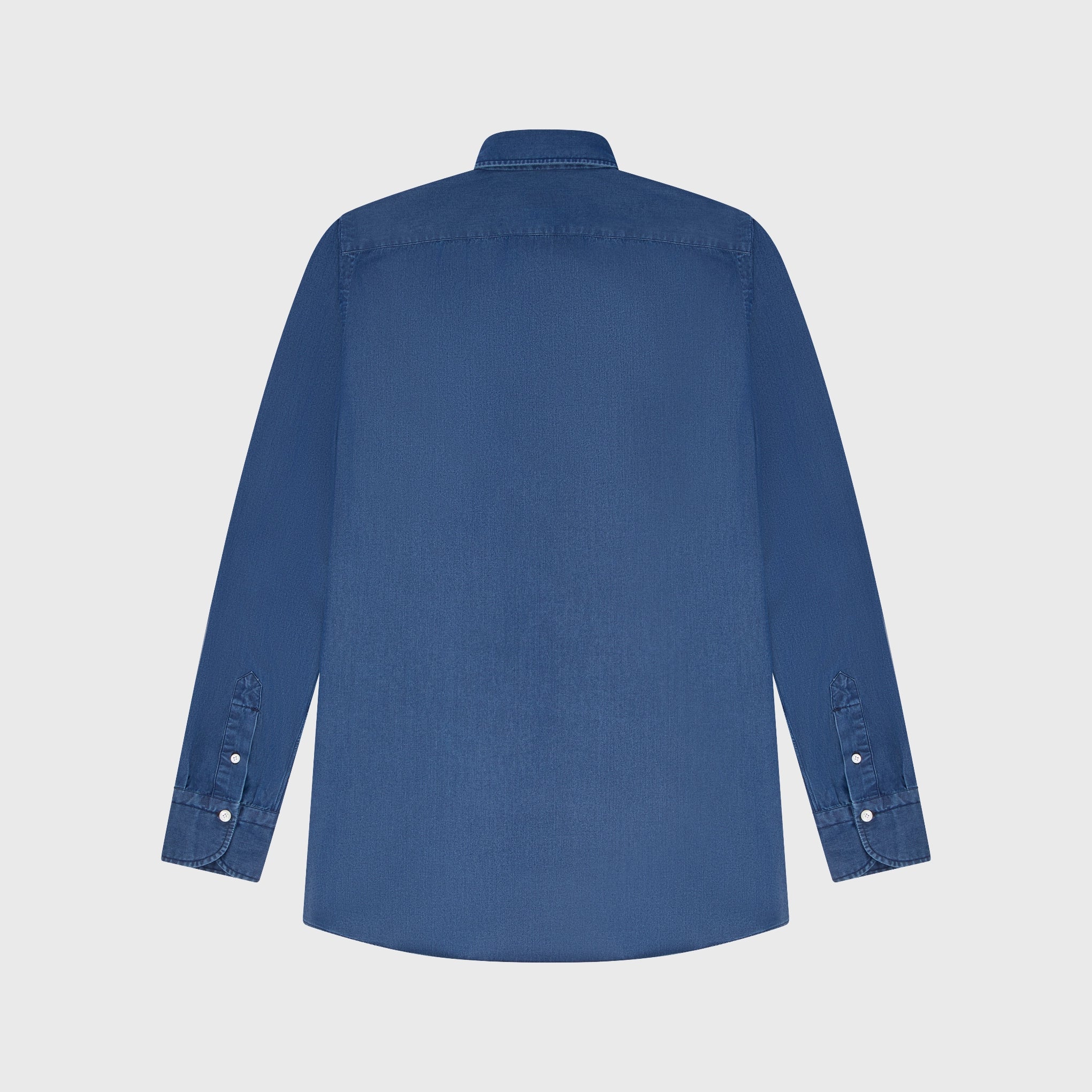 Camicia classica Napoli regular fit in denim bleach e stone