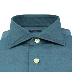 Classic regular Napoli cashmere and dark green cotton shirt. Carlo Riva